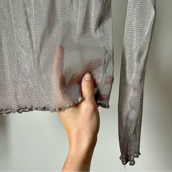 Sheer silver sparkling top - Picture 5 of 6